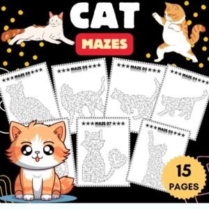 Cat Pet Animal Mazes with Answers - Fun Animals Games Activities