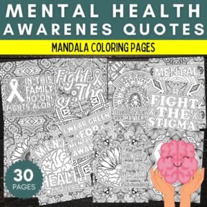 Mental health awareness Month Quotes Mandala Coloring Pages