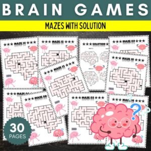 Mental health awareness Mazes Puzzles With Solution - Fun Brain Games Activities