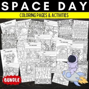 Printable National Space day Quotes Activities & Games BUNDLE