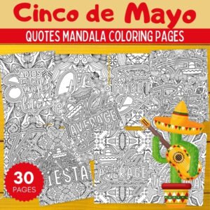 Cinco de Mayo Quotes Mandala Coloring Pages Sheets - Mexican Fiesta Activities