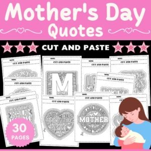 Mother's Day Cut And Paste worksheets Activities - Fun Scissors Skills crafts