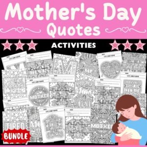 Mothers Day Coloring Pages & Games - Fun Mother's Day Activities BUNDLE