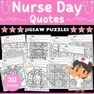 Nurse day Quotes Jigsaw Puzzle Template - Fun Nurses day Games Activities