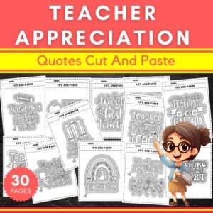 Teacher Appreciation Quotes Cut And Paste worksheets -Fun Scissors Skills crafts