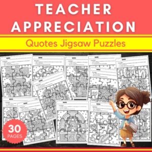 Teacher Appreciation Week Quotes Jigsaw Puzzle Template - Fun Games Activities