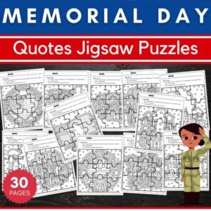 Memorial Day Quotes Jigsaw Puzzle Template - Fun Games Activities