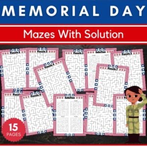 Patriotic Memorial Day | Flag day Mazes Puzzles With Solutions - Fun Brain Games