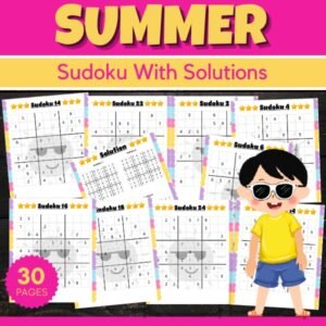Summer Sudoku Puzzles With Solutions - Fun End of the year Brain Games