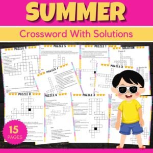 Summer Flip Flop day Crossword Puzzles with Solution - Fun End of the year Games