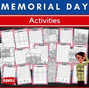 Memorial Day Quotes Coloring Pages & Games - Fun May Activities BUNDLE