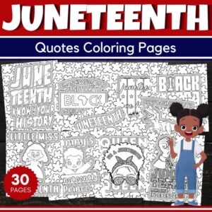 Printable Juneteenth Quotes Coloring Pages Sheets - Fun June Activities