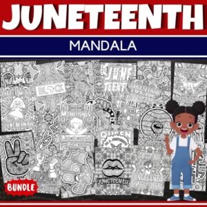 Printable Juneteenth | Freedom Day Mindfulness Mandala Coloring Pages Bundle