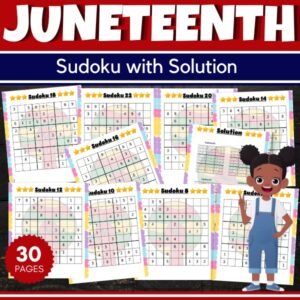 Juneteenth Sudoku Puzzles With Solutions - Fun Freedom day Brain Games