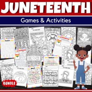 Juneteenth Puzzles With Solutions - Fun Freedom day Games Activities BUNDLE