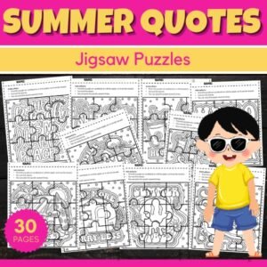 Summer Quotes Jigsaw Puzzle Template - Fun End of the year Games Activities