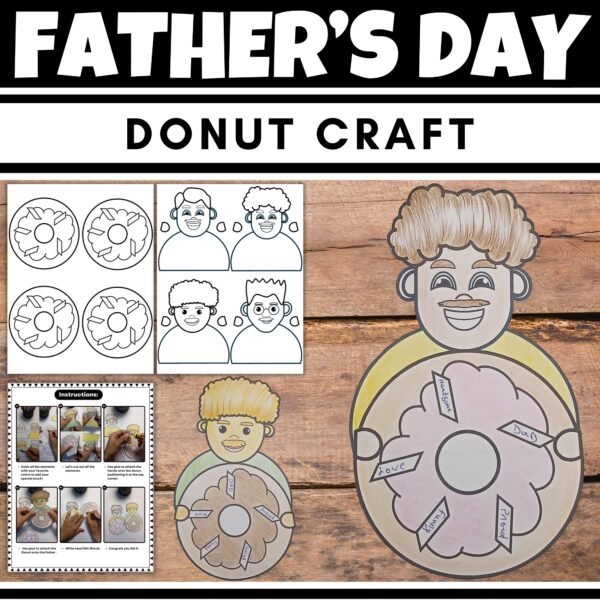 Printable Father's Day Craft Activity - Donut for Dad - Fun donuts with dad