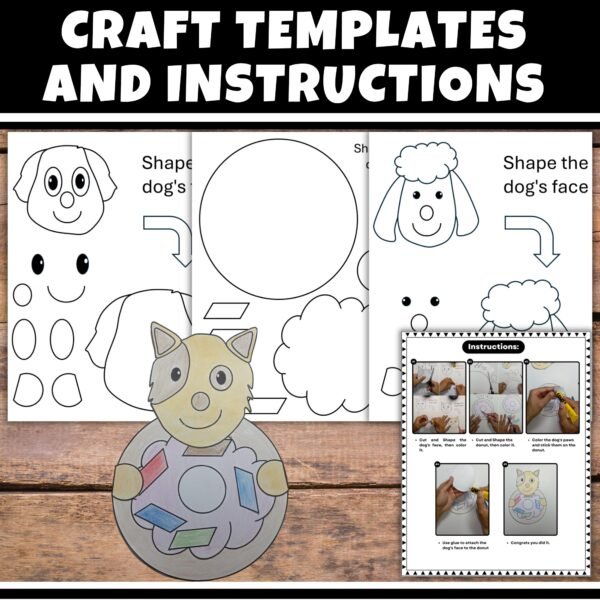 Printable Dog & Donut Craft Activity | End of the year Creative Craft for Kids