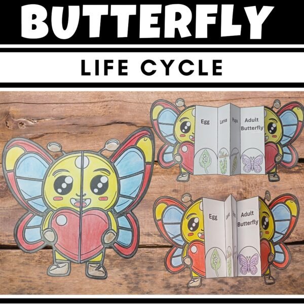 Life Cycle of a Butterfly : Cut and Paste Foldable Sequencing craft