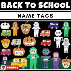 Editable Name Tags : Fun Classroom Decor for Back to School Craft