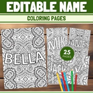 Editable student name coloring pages Activity | Personalized student Name Tag