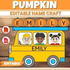 Editable Pumpkin Name Craft Activity