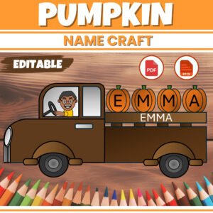 Editable Pumpkin Name Craft Activity