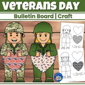 Veterans Day Craft Activity | Military Soldier Bulletin Board Writing Prompt