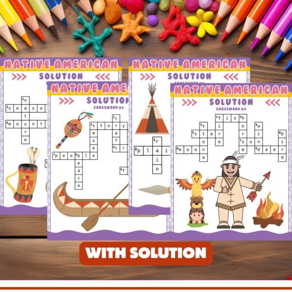 Native American Heritage Month and Indigenous Peoples Day Crossword Puzzle Games