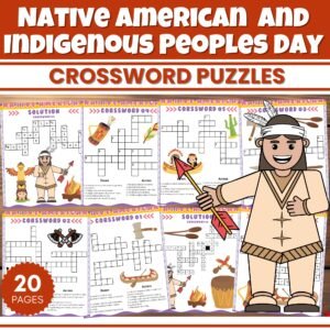 Native American Heritage Month and Indigenous Peoples Day Crossword Puzzle Games