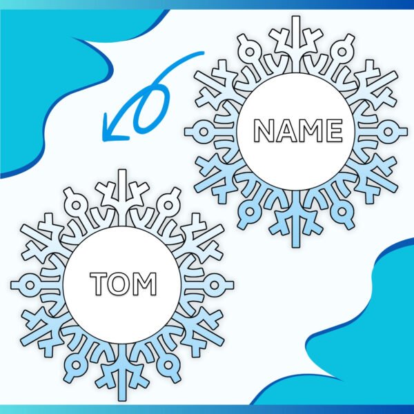 Editable Snowflake Name Tags Activity & Winter Bulletin Board Coloring Templates