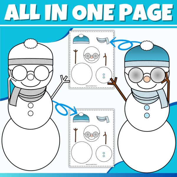 How to build a snowman Craft Activity Snowmen at night craft - Winter Activities