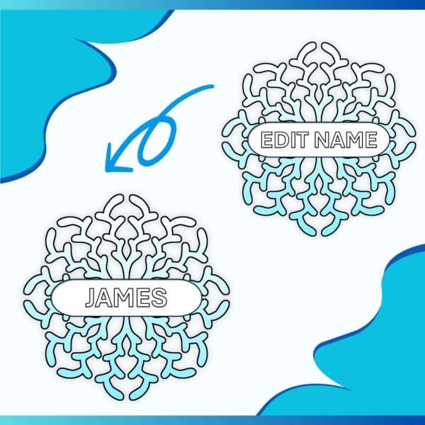 Editable Snowflake Name Tags Activity & Winter Bulletin Board Coloring Templates