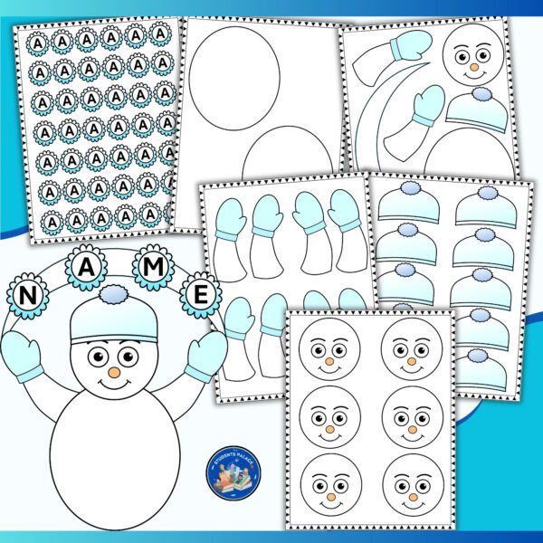 Snowman Name Craft | Editable Winter Name tags | After winter break activity