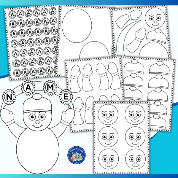 Snowman Name Craft | Editable Winter Name tags | After winter break activity