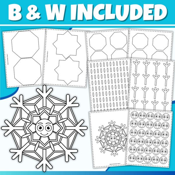 Snowflake Craft Activity Template| Winter Snow Day Activities After Winter Break