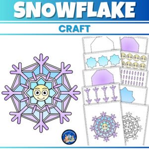 Snowflake Craft Activity Template| Winter Snow Day Activities After Winter Break