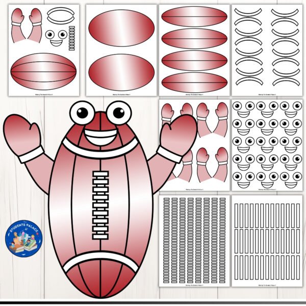 Super Bowl Football 2025 Craft Art project | Bulletin Board Coloring Activities