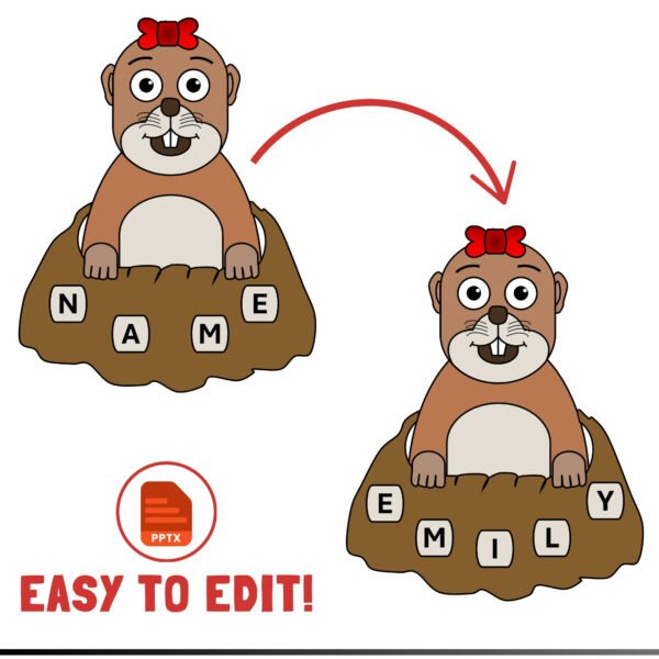 Groundhog Day Editable Name Craft | Fun Bulletin Board Activity for February