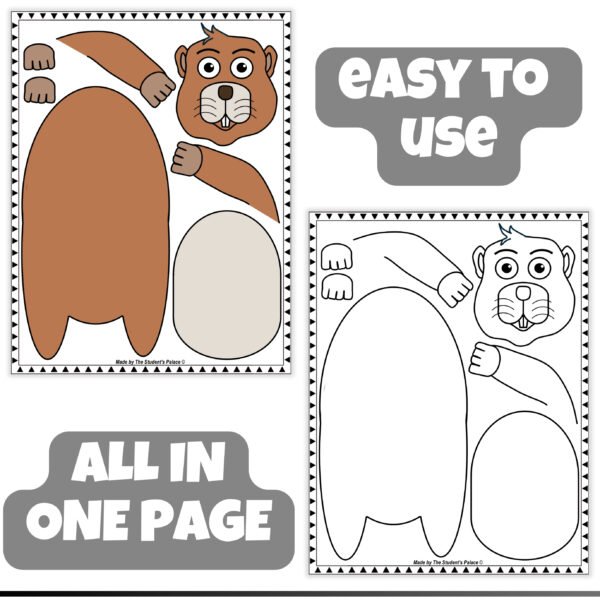 Printable Groundhog Day Craft | Fun February Bulletin Board Activity