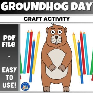 Printable Groundhog Day Craft | Fun February Bulletin Board Activity