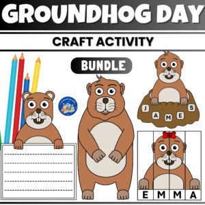 Groundhog Day Craft & Writing Activities | Editable February Bulletin Board Ideas