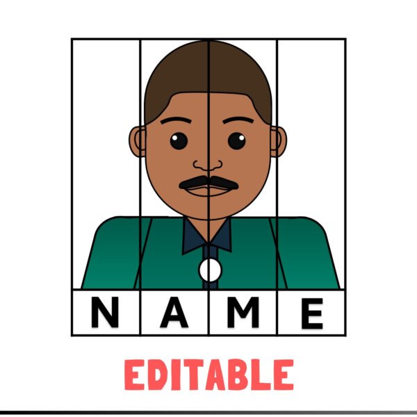 Editable Black History Month Name puzzle Craftivity | MLK jr Craft Activities