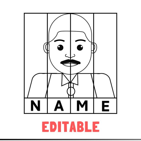 Editable Black History Month Name puzzle Craftivity | MLK jr Craft Activities