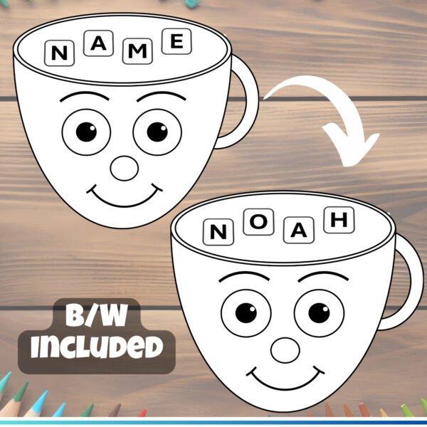 Hot Chocolate & Cocoa Crafts | Editable Winter Name Tags | January Morning Work